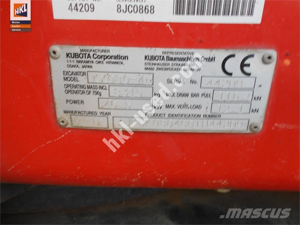 Kubota KX 080-4 Mini pelle < 7t