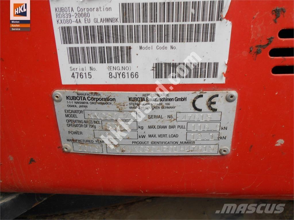 Kubota KX 080-4 Mini pelle < 7t