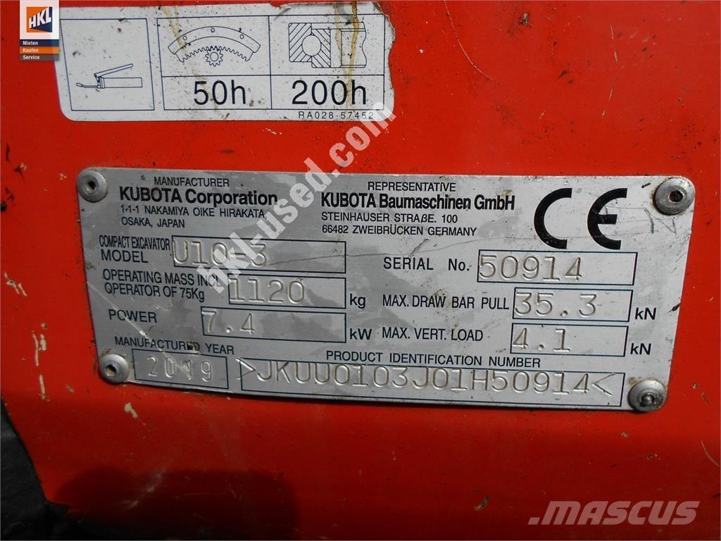 Kubota U 10-3 Mini pelle < 7t