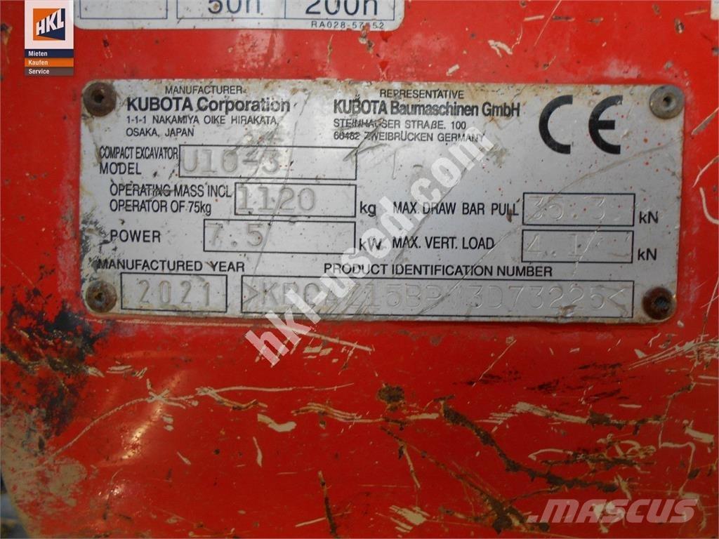 Kubota U 10-3 Mini pelle < 7t