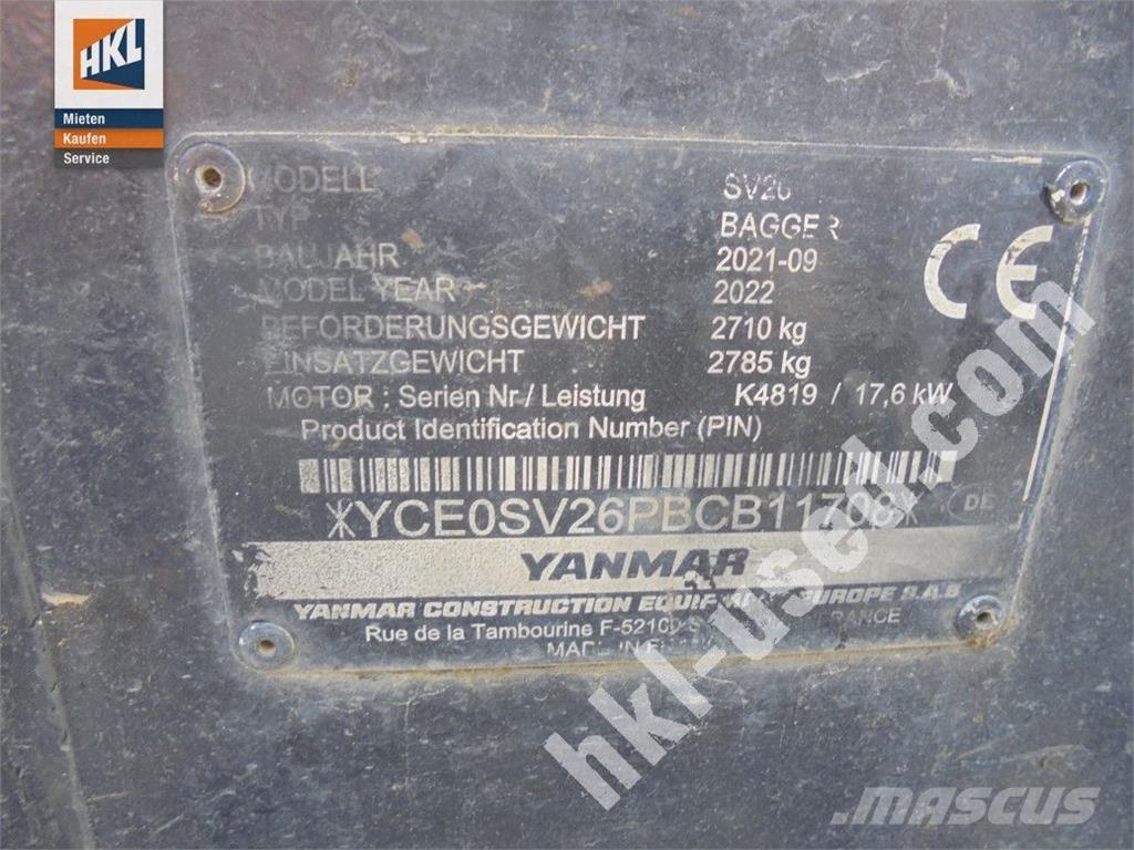 Yanmar SV 26 Mini pelle < 7t