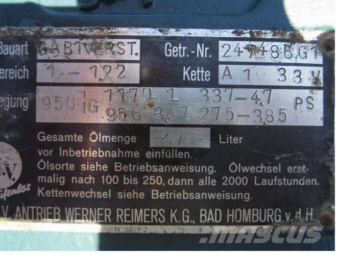  P.I.V. gear Type GA B1VERST Boîte de vitesse