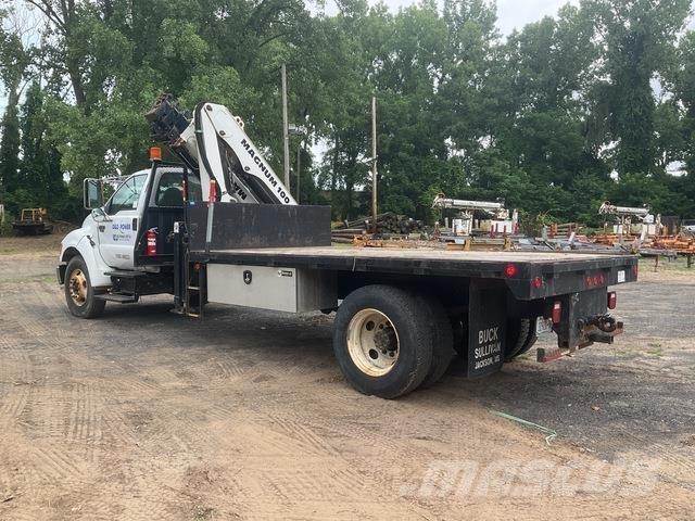 Ford F-750 Camion plateau ridelle avec grue