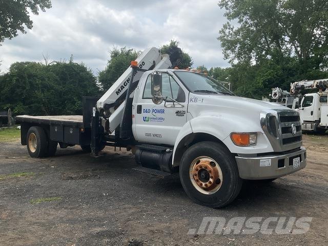 Ford F-750 Camion plateau ridelle avec grue