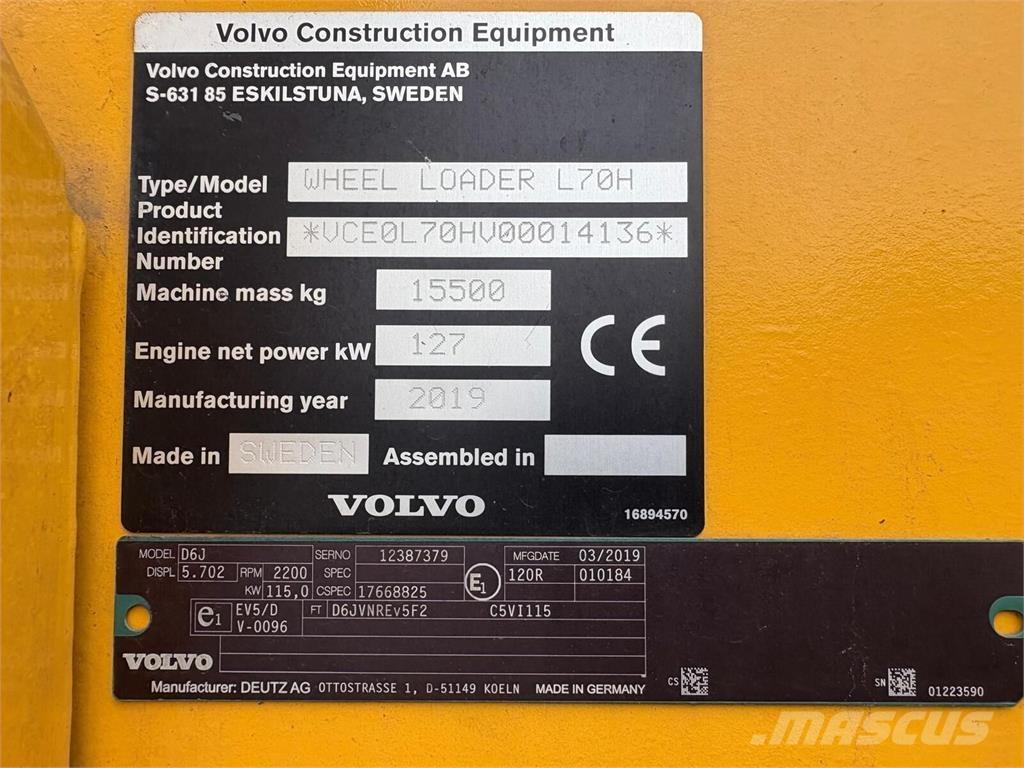 Volvo L70H Chargeuse sur pneus