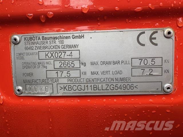 Kubota KX027-4 Mini pelle 7t-12t