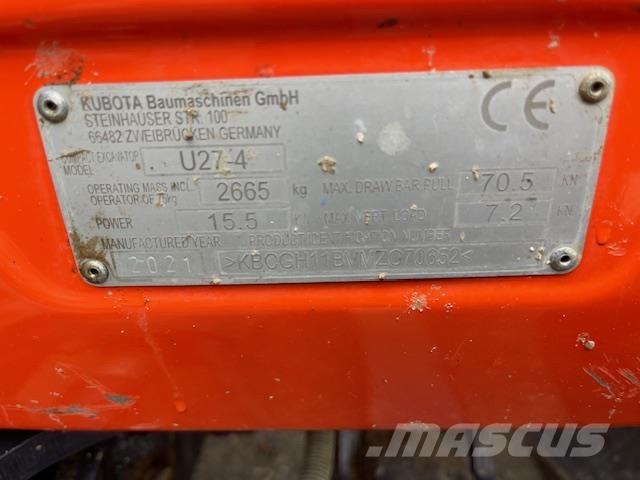 Kubota U27-4 Mini pelle 7t-12t