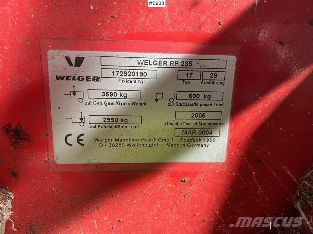 Welger RP 235 Autres matériels de récolte et d'arrachage
