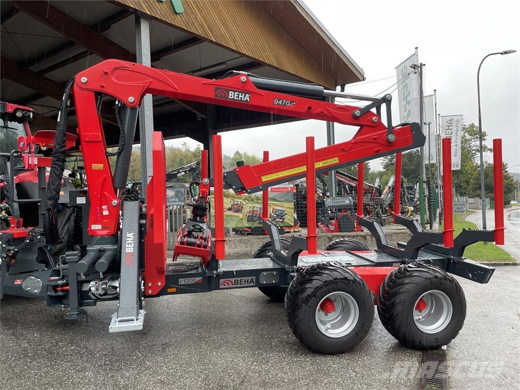 Beha V1200 + 9470 Remorque forestière avec grue