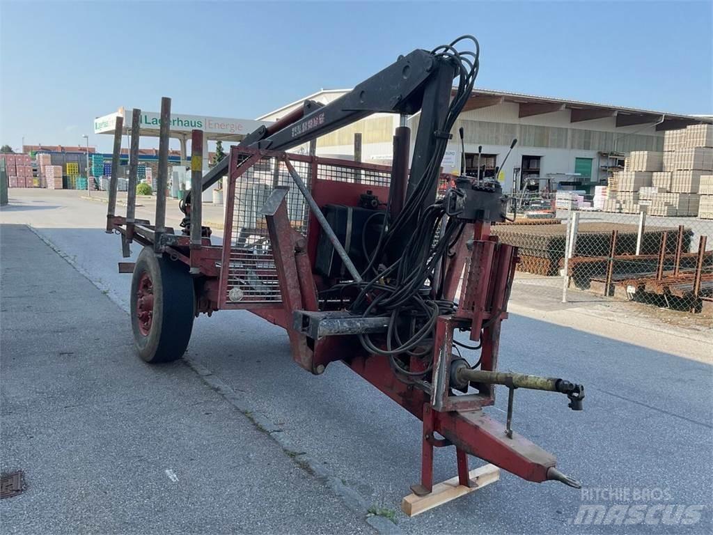 Berger Eigenbau Remorque forestière avec grue