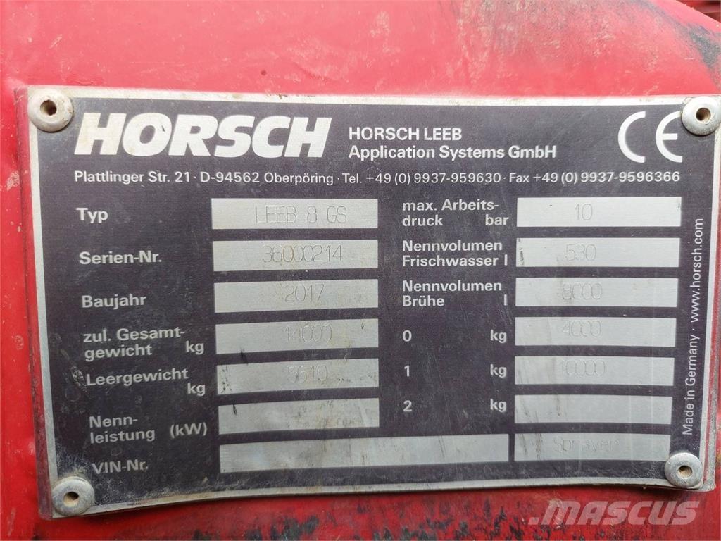 Horsch Leeb 8GS Pulvérisateurs traînés
