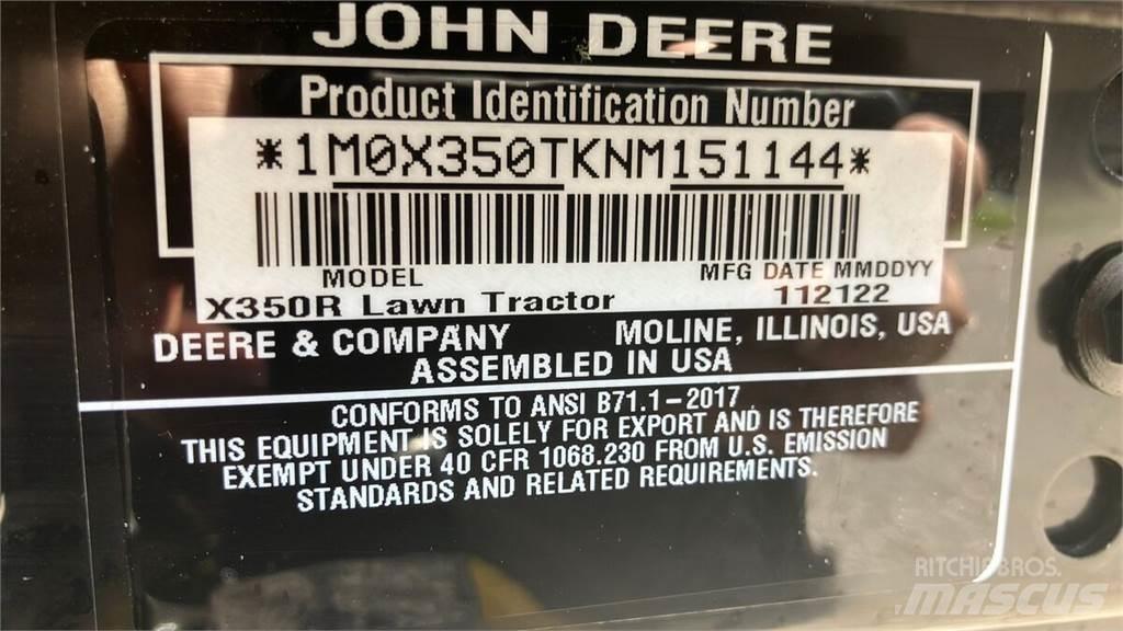 John Deere X350R Entretien du sol - Autres