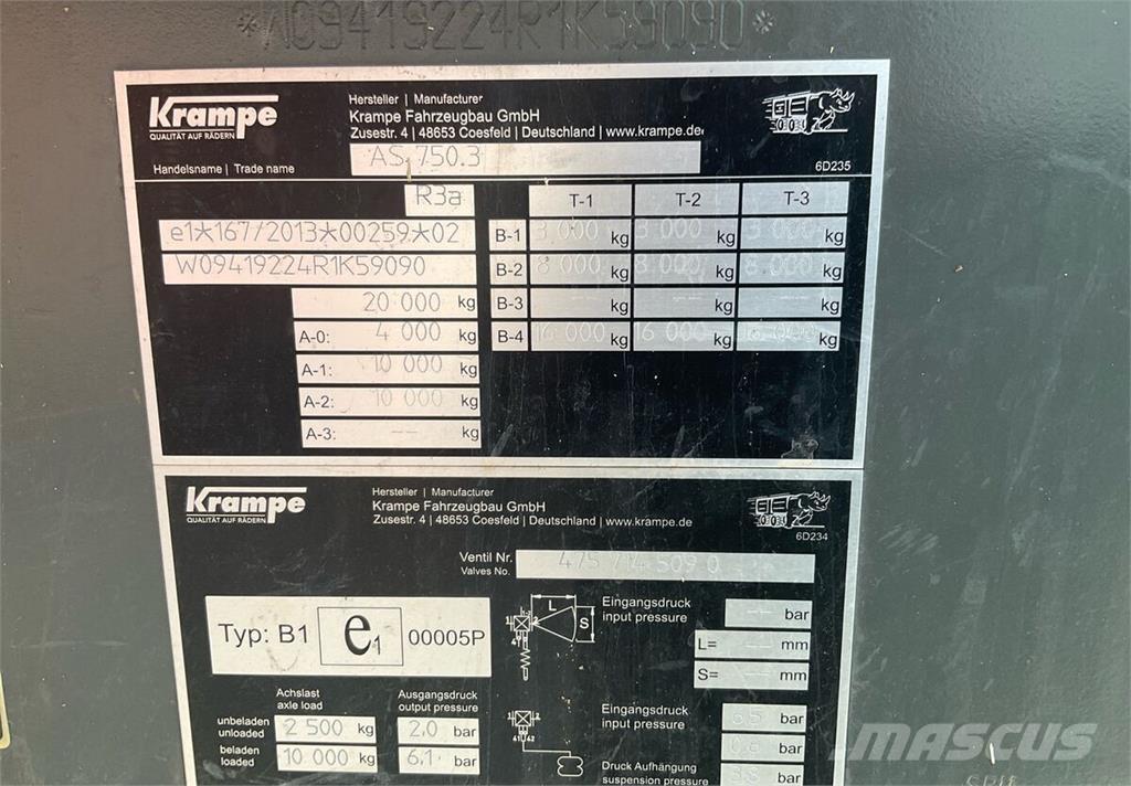 Krampe AS 750 Autre remorque agricole