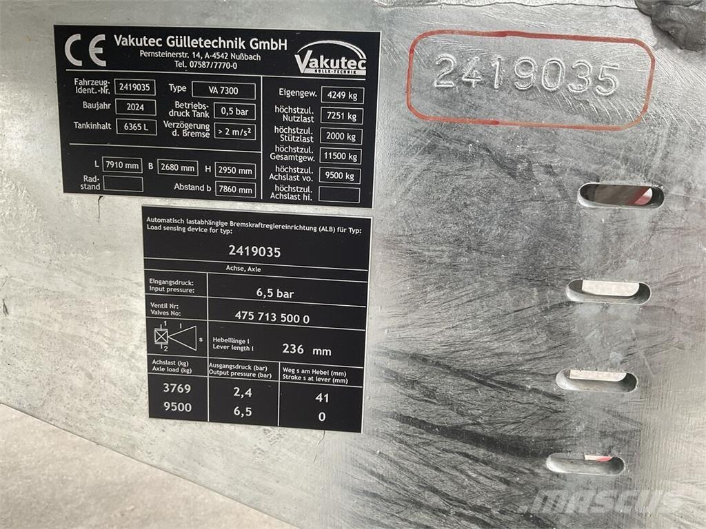  Vakutec VA 7300 Tonne à lisier