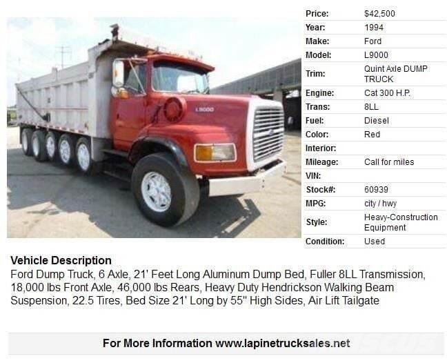 Ford L9000 Camion benne