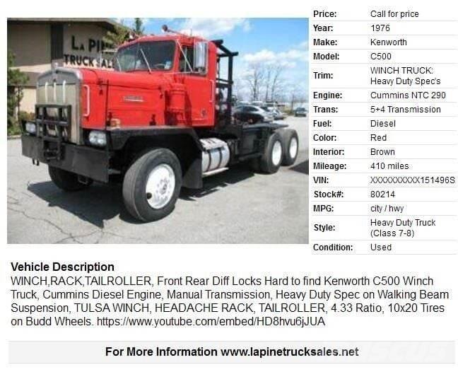 Kenworth C500 Camion dépannage
