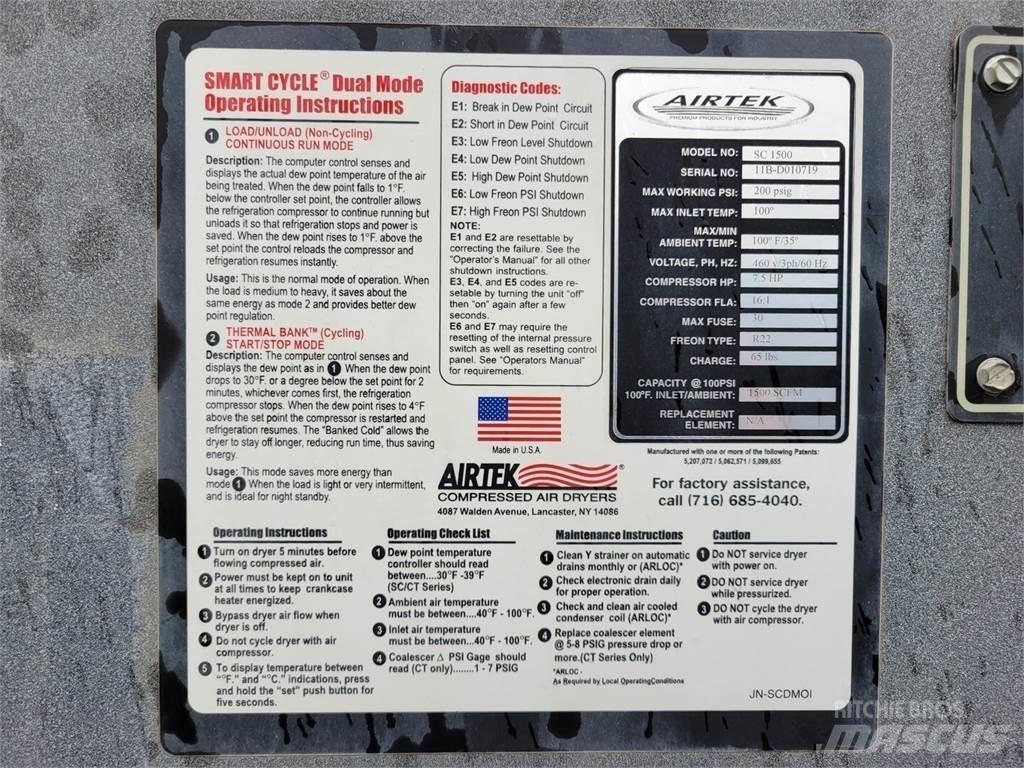  AIRTEK SC 1500 Séchage par Air Comprimé