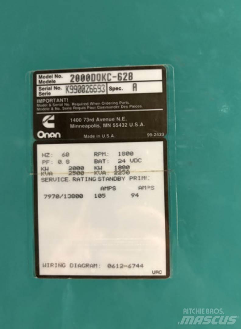 Cummins 2000DQKC-628 Générateurs diesel