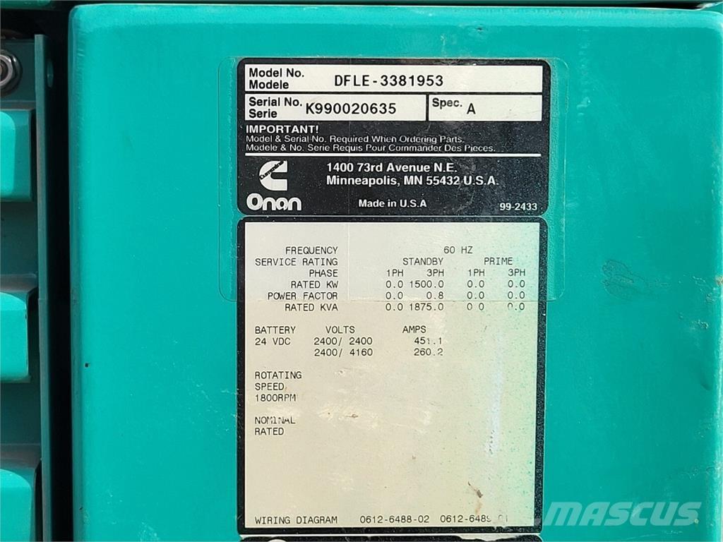 Cummins KTA50-G9 Générateurs diesel