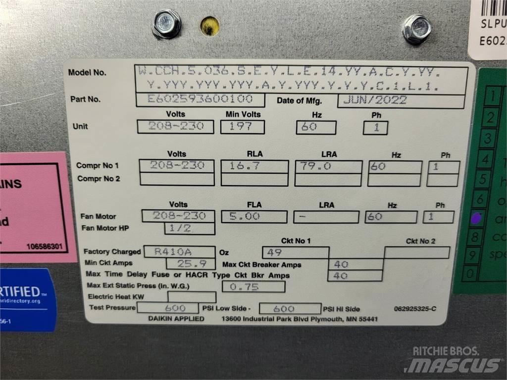  DAIKIN Enfinity 036 Équipement de dégel