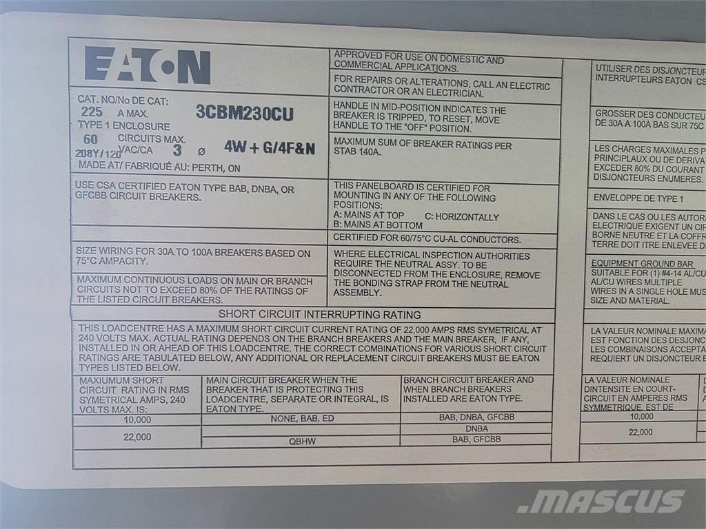 Eaton 3CBM230CU Construction - Autres