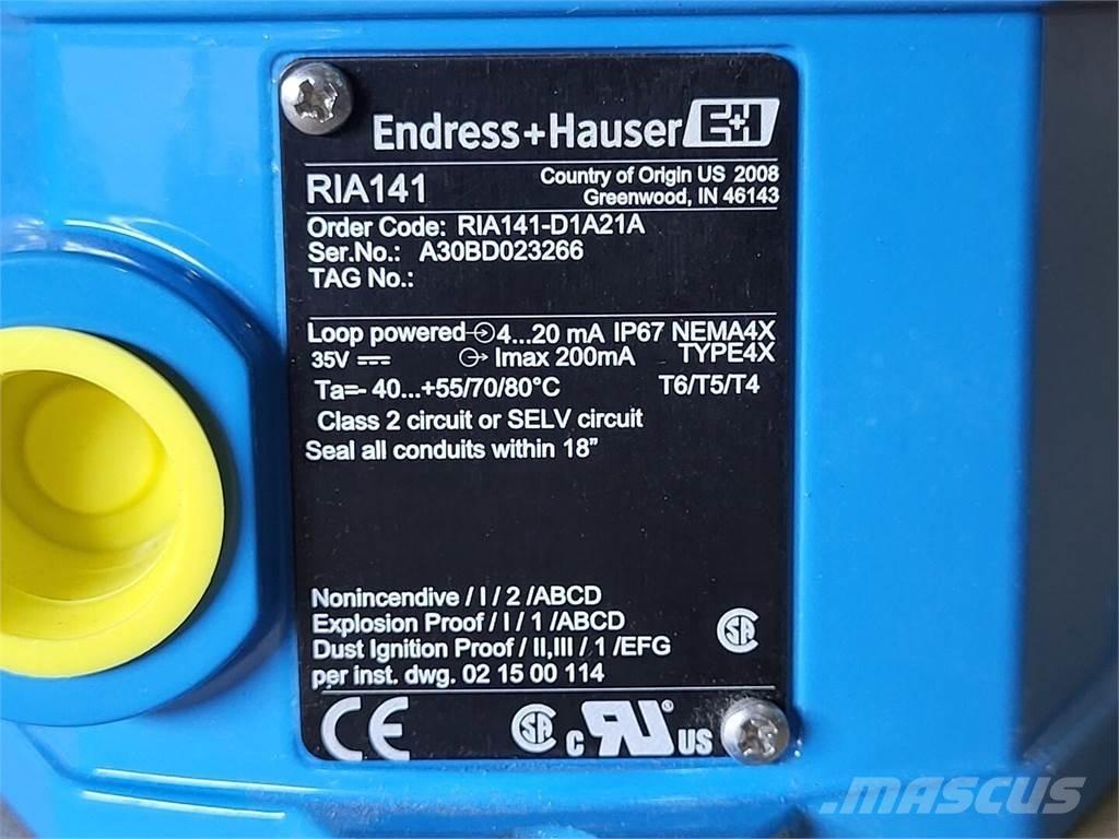 ENDRESS+HAUSER RIA141 Construction - Autres