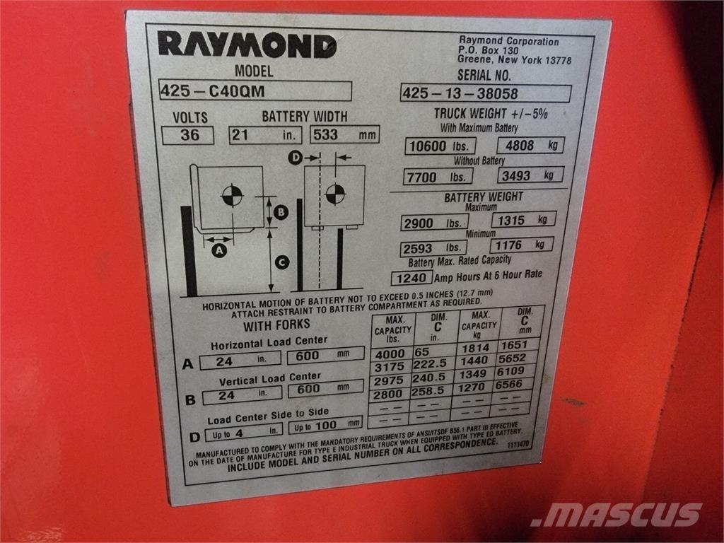 Raymond 425-C40QM Construction - Autres
