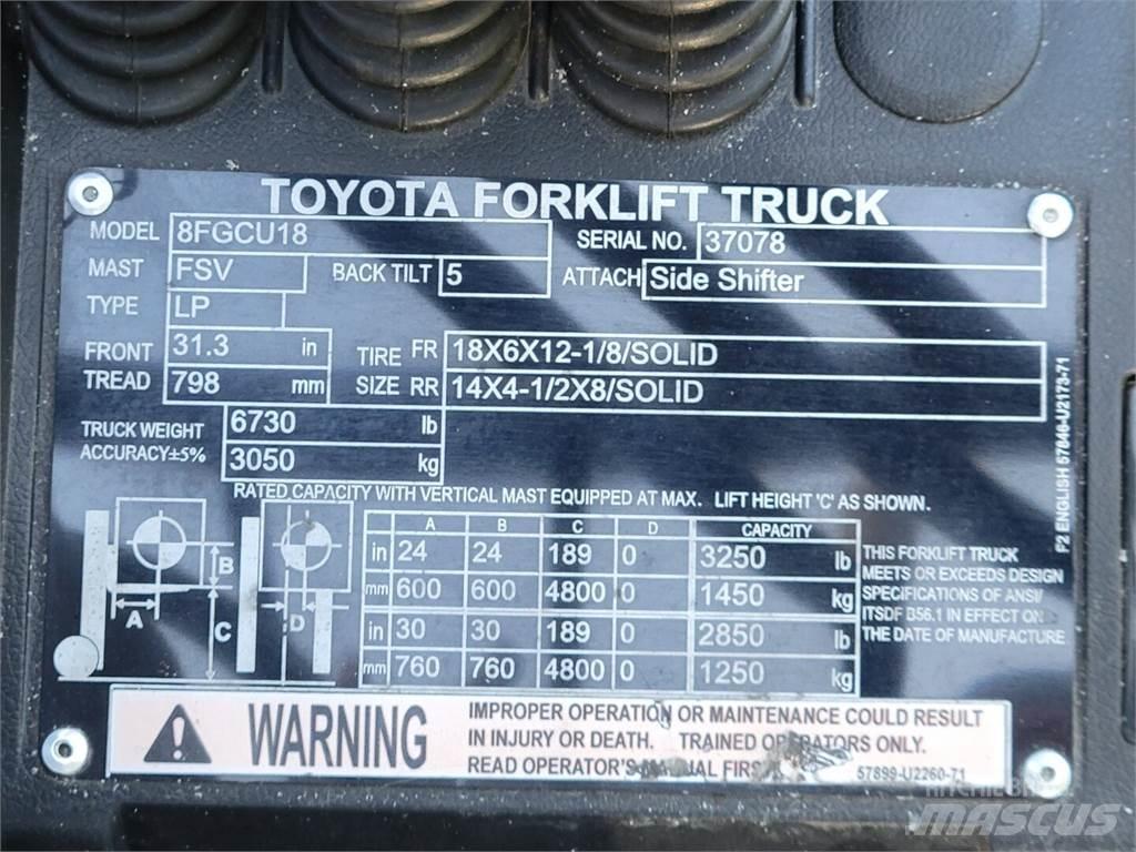Toyota 8FGCU18 Construction - Autres