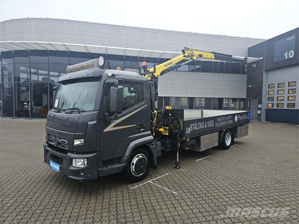 Renault D-Serie Camion plateau ridelle avec grue