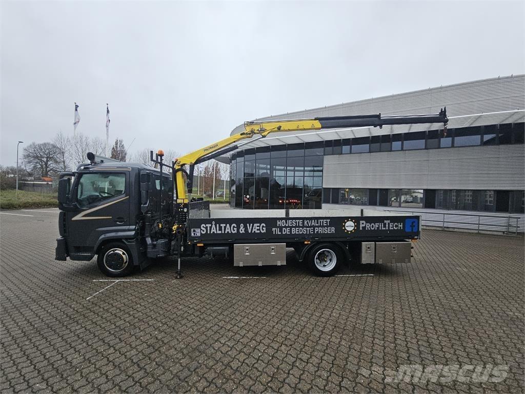 Renault D-Serie Camion plateau ridelle avec grue