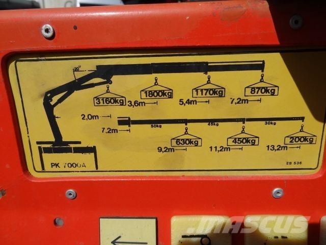 Palfinger PK 7000 Camion plateau ridelle avec grue