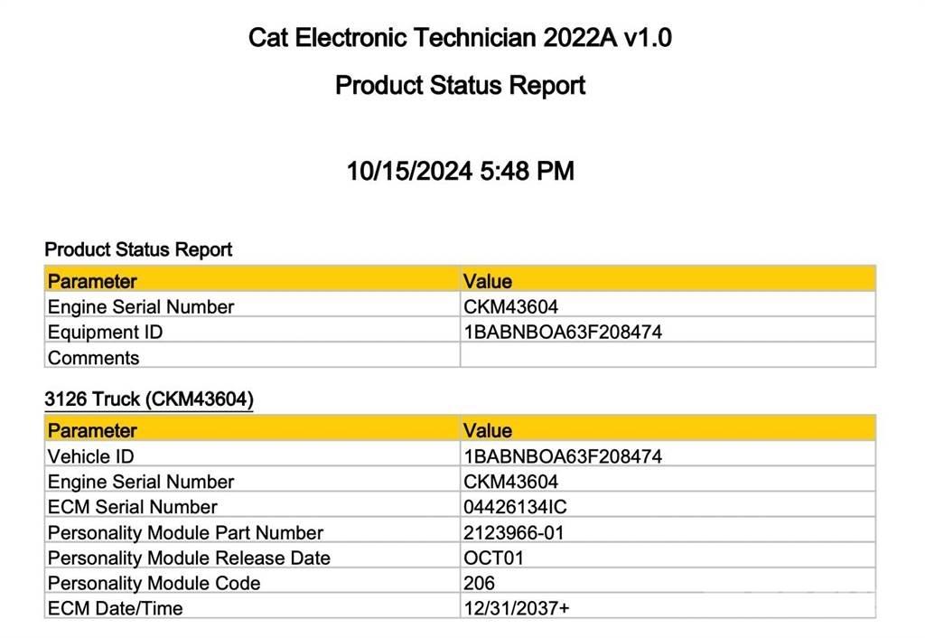CAT 3126 Electronique