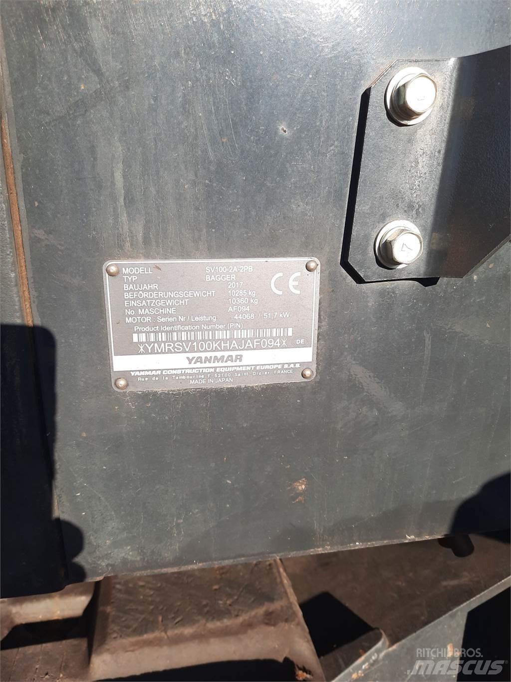 Yanmar SV 100-2PB Pelle sur chenilles