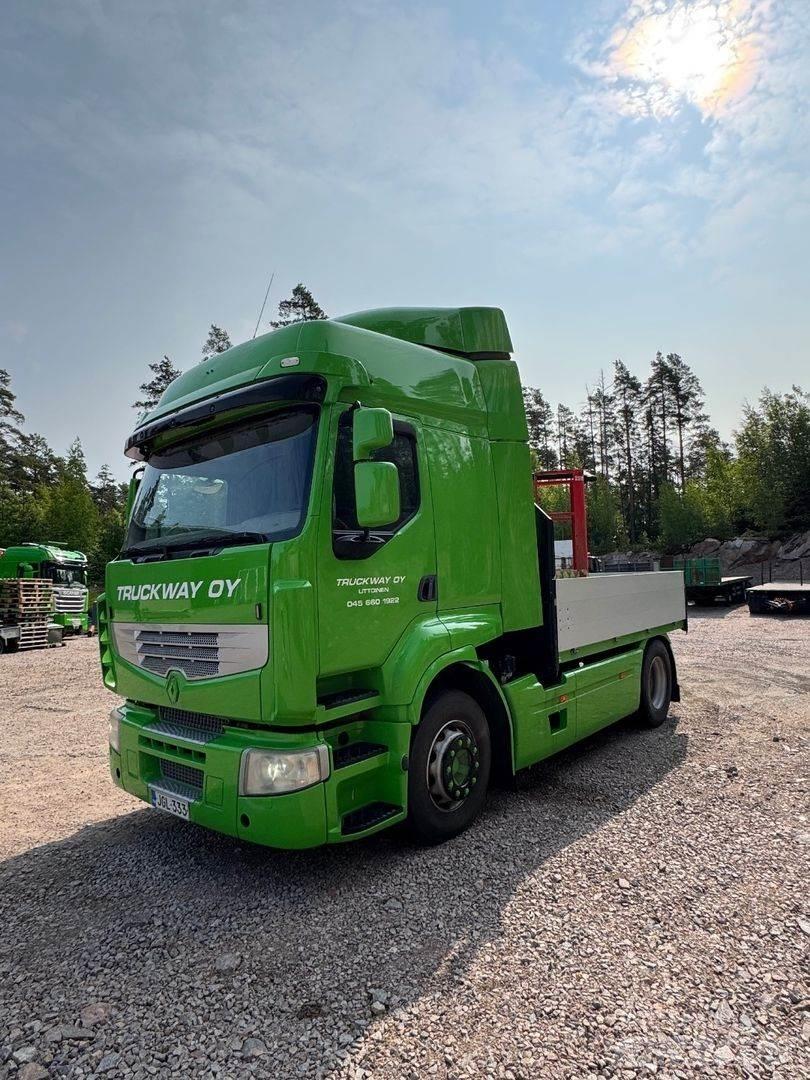 Renault Premium Camion plateau ridelle avec grue
