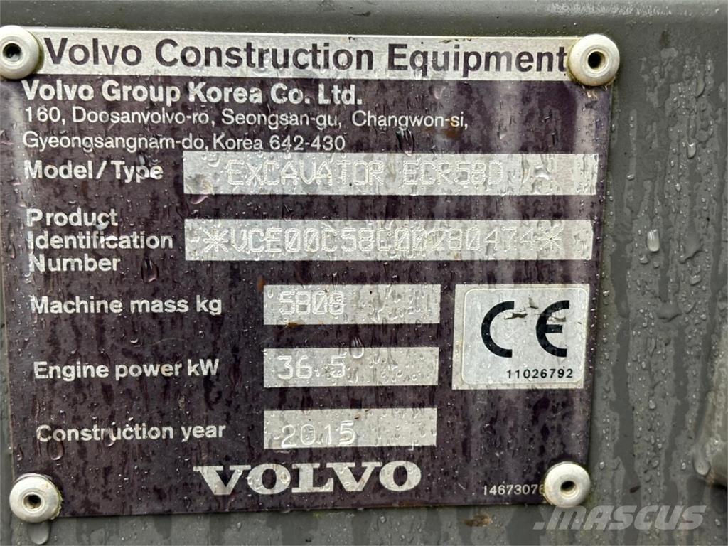 Volvo ECR 58 D Mini pelle < 7t