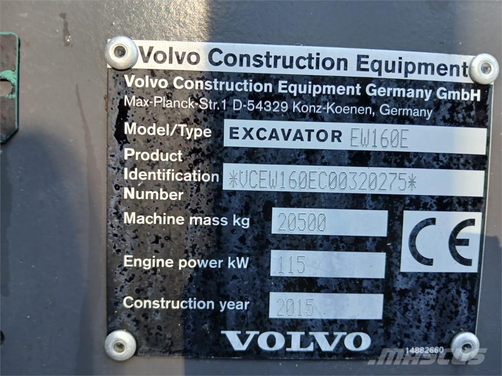 Volvo EW 160 E Pelle sur pneus