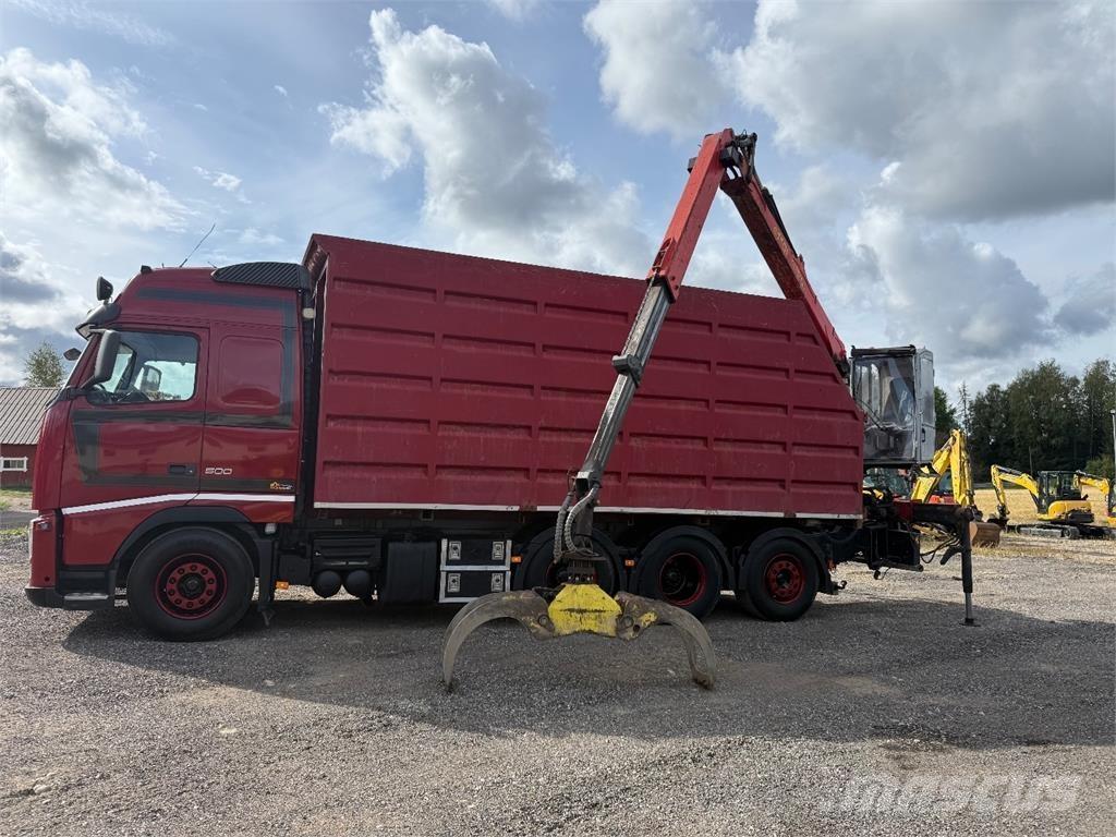 Volvo FH500 Camion plateau ridelle avec grue