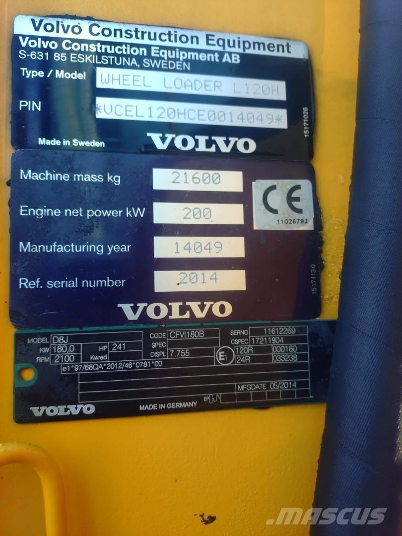 Volvo L120H Chargeuse sur pneus
