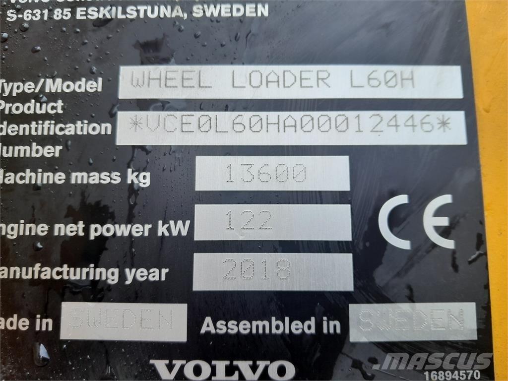 Volvo L60H Chargeuse sur pneus