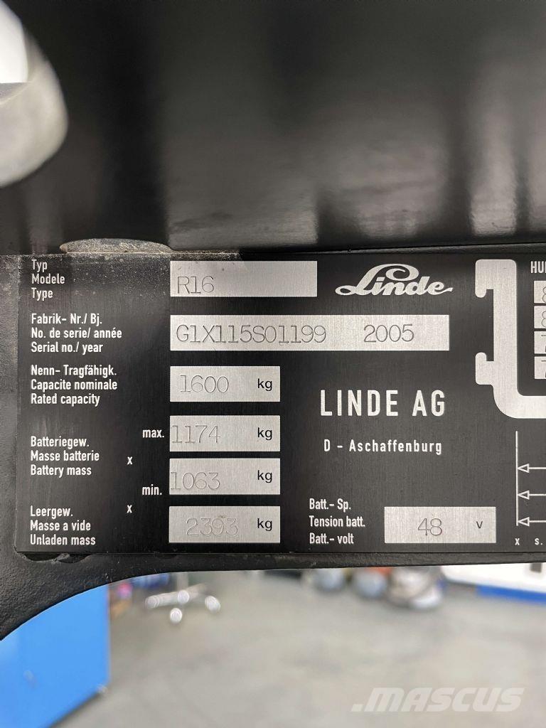 Linde R16-115 Chariot à mât rétractable
