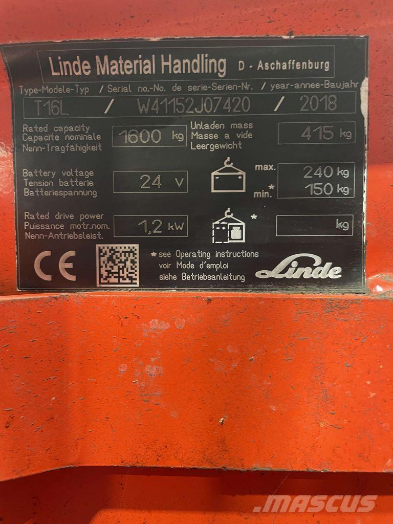 Linde T16L-1152 Transpalette accompagnant