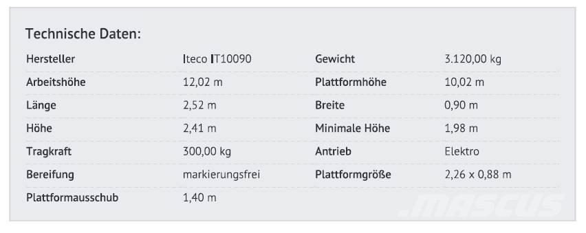 Iteco IT10090 Nacelle ciseaux