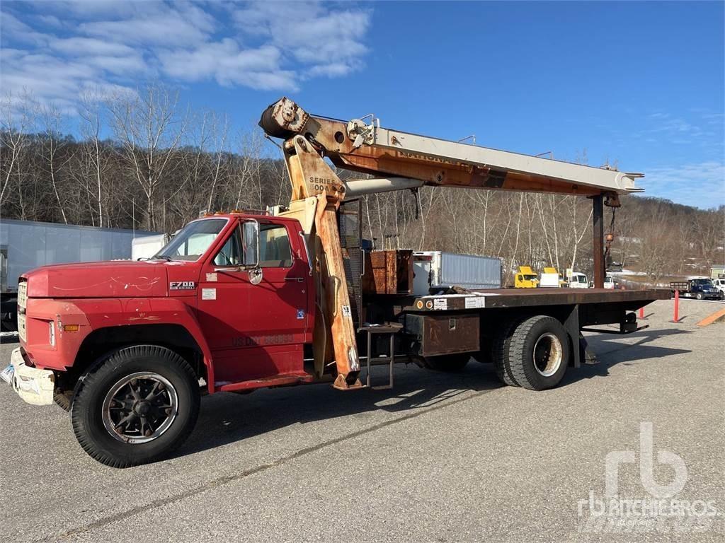 Ford F-700 Camion plateau ridelle avec grue