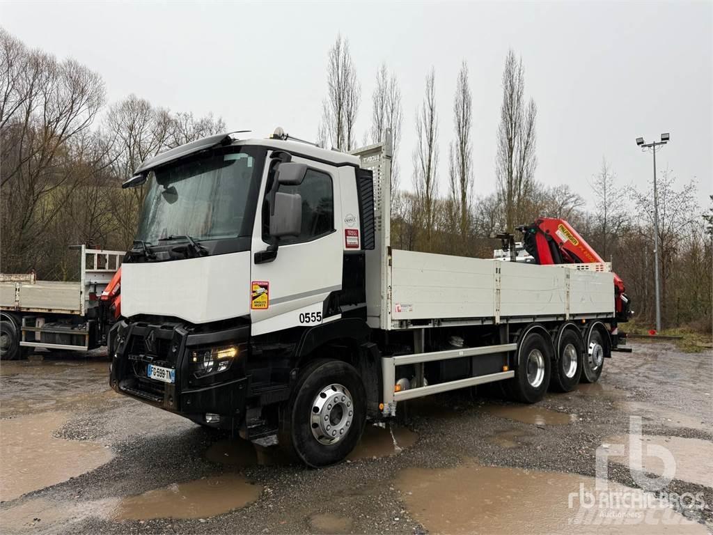 Renault C440 Camion plateau ridelle avec grue
