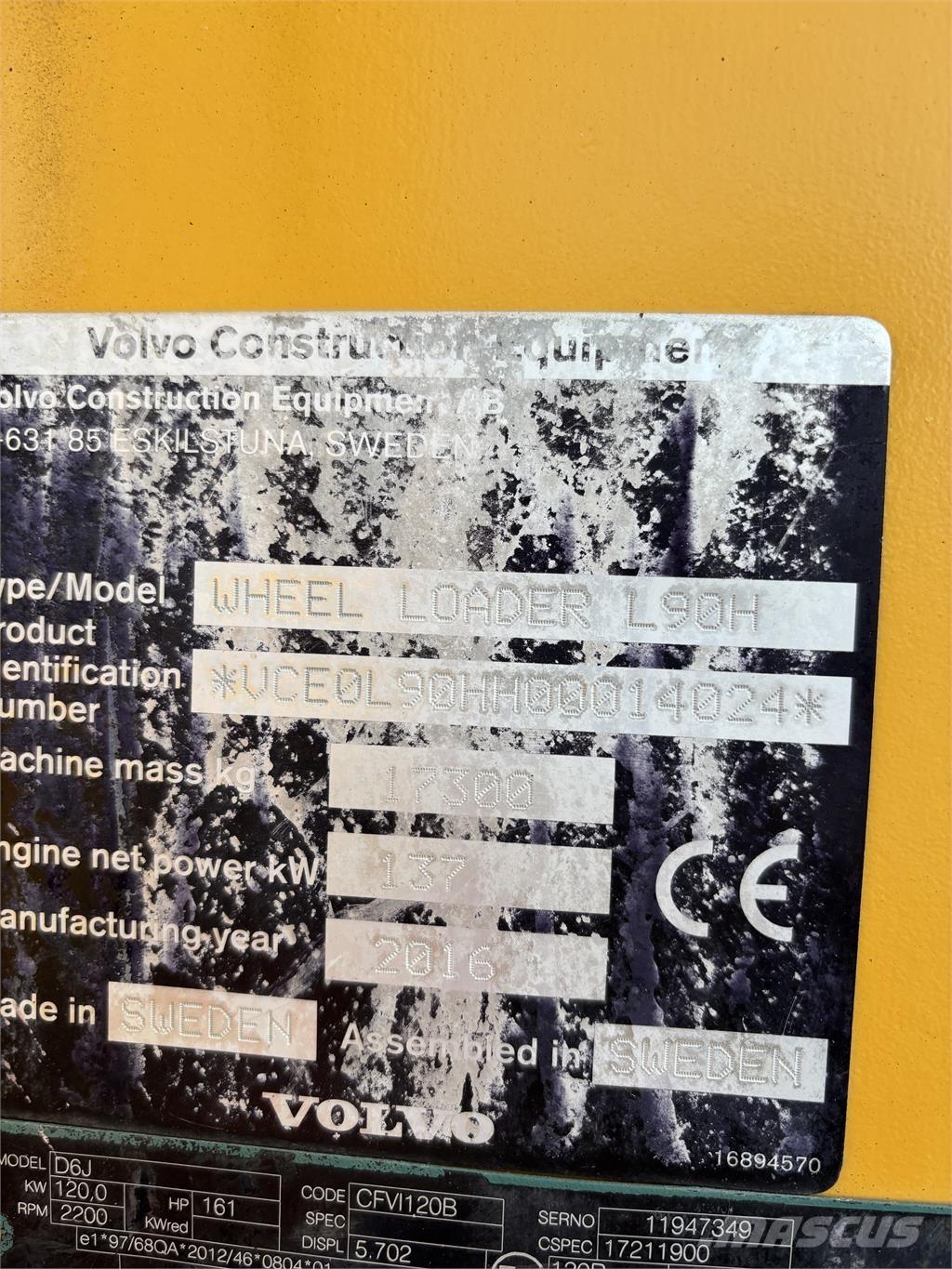 Volvo L90H Chargeuse sur pneus