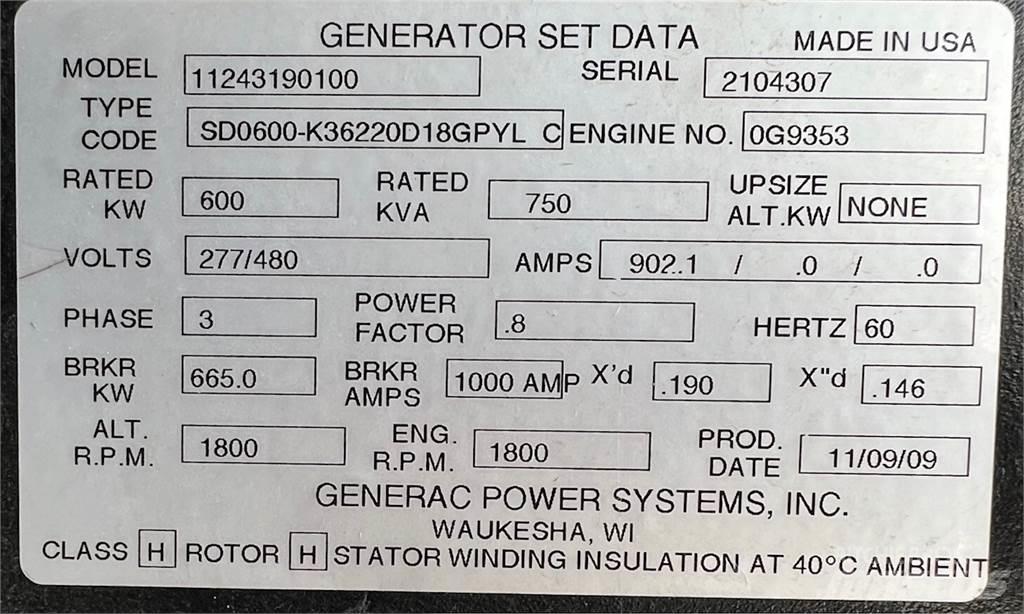 Generac SD600 Générateurs diesel