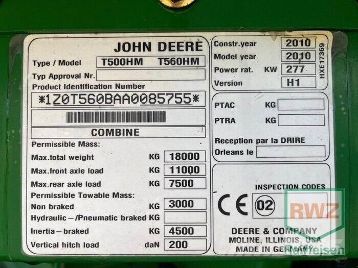 John Deere T560 Moissonneuse batteuse
