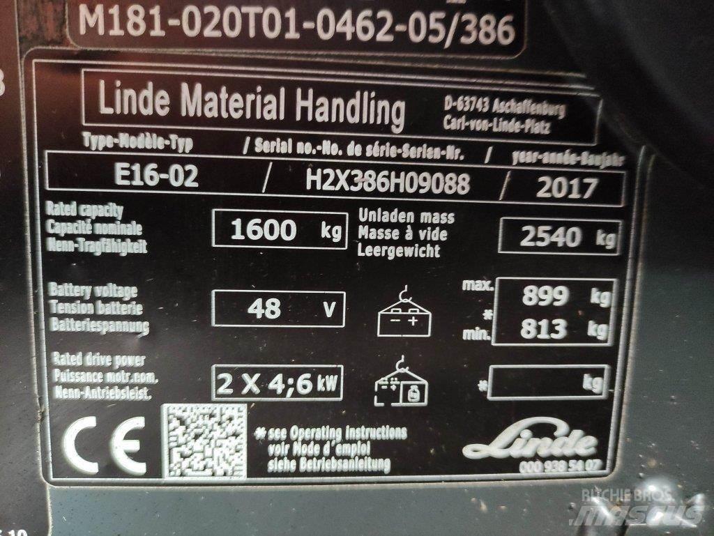 Linde E16-02-386 Chariots élévateurs électriques