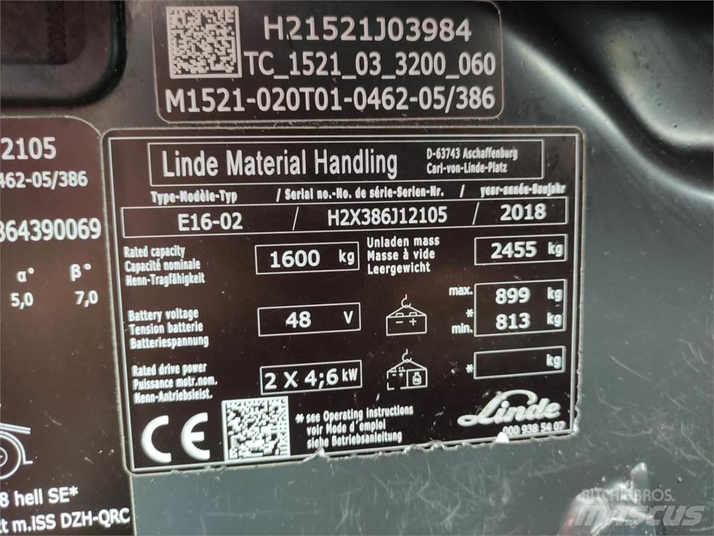 Linde E16-02-386-EVO Chariots élévateurs électriques