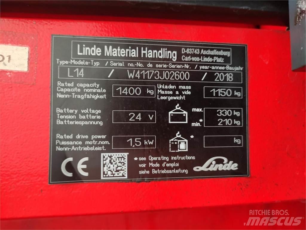 Linde L14-1173 Gerbeur accompagnant